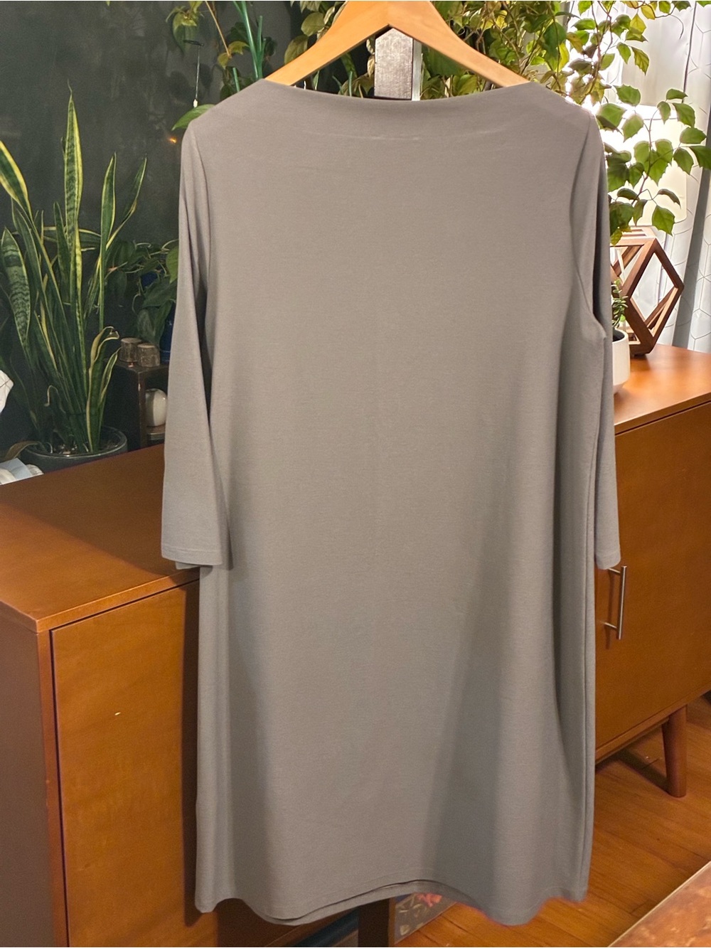 Eileen Fisher Slate Gray Boatneck Shift Dress